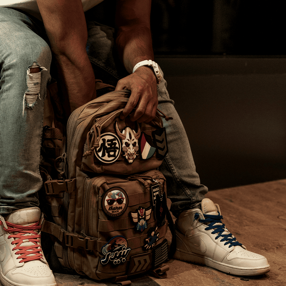 Backpack with patches